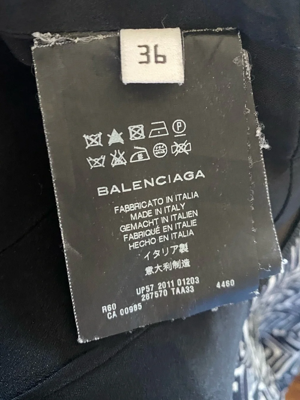 Balenciaga Black, White & Gold Patterned Dress Sz 36 - Picture 4 of 4